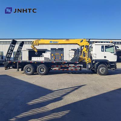 New HOWO TX380 6x4 12T Flatbed Dropside Capacity Cargo Transporting Truck Straight Arm Boom Crane Trucks for Sale