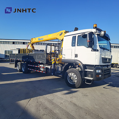 New HOWO TX380 6x4 12T Flatbed Dropside Capacity Cargo Transporting Truck Straight Arm Boom Crane Trucks for Sale