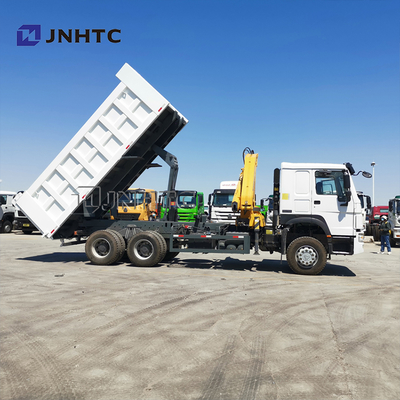 Sinotruk Howo 6x4 371hp Dump Trucks with Crane 10 Ton Singapore Truck Mounted Telescopic Boom Crane