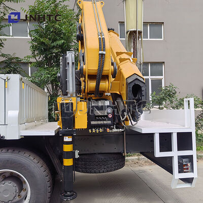 Hot Sale HOWO 6X4 400HP Fence Cargo Truck With Five-section Boom Crane Truck 16T Lifting Capacity