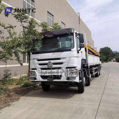 Hot Sale HOWO 6X4 400HP Fence Cargo Truck With Five-section Boom Crane Truck 16T Lifting Capacity