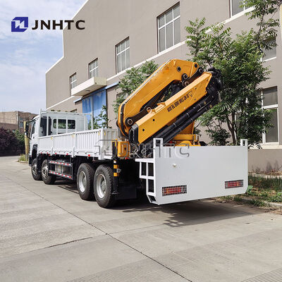 Hot Sale HOWO 6X4 400HP Fence Cargo Truck With Five-section Boom Crane Truck 16T Lifting Capacity