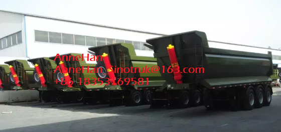 Sinotruk Cimc 3 Axle Dump Trailer , Semi Trailer Truck For 40 50 60T Load Capacity