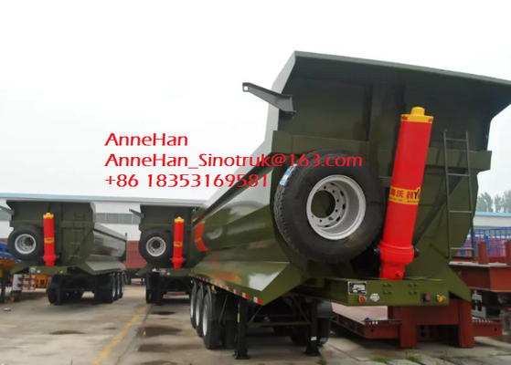 Sinotruk Cimc 3 Axle Dump Trailer , Semi Trailer Truck For 40 50 60T Load Capacity