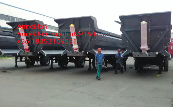 Sinotruk Cimc 3 Axle Dump Trailer , Semi Trailer Truck For 40 50 60T Load Capacity