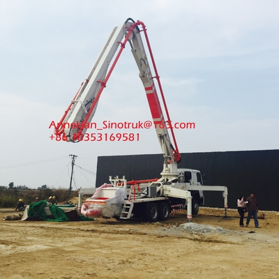High Durability Sinotruk Concrete Pumping Equipment With 53 Meters Arms