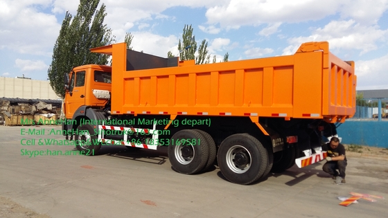 Beiben NG80 6x4 380hp Dump Heavy Tipper Trucks Orange Color Front Lift