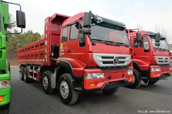 SINOTRUK SWZ 8x4 Sand Tipper Truck Special In Red Color HF12 Front Axles For 55 Ton