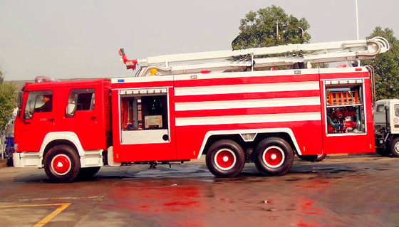 Red And White Firefighter Rescue Fire Truck SINOTRUK HOWO 6x4 12m3 Fire Rescue Vehicles