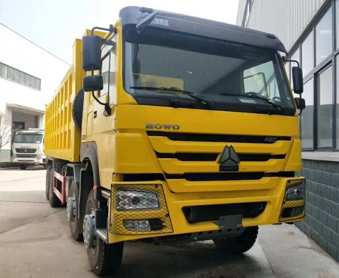 HOWO 8x4 Heavy Duty Dump Truck , LHD Sinotruk Tipper Truck Yellow Color