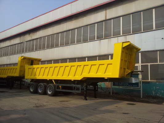 Sinotruk Howo 40-60t Semi Dump Trailer With Side Guard And Electrical Opening Top Cover