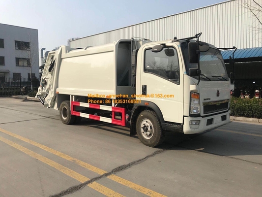 4x2 6 Tires Compressor Garbage Truck Of Sinotruk Howo7 8M3-10M3