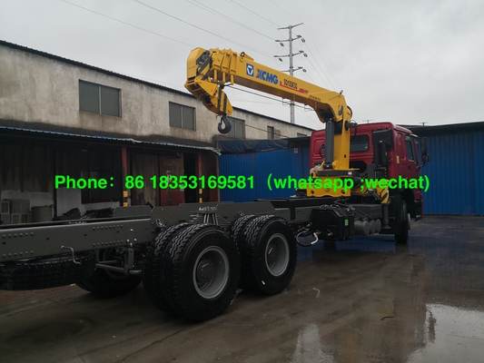Sinotruk Xcmg 10T Stright Arm Truck Mounted Crane With 7000MM Cargo Box Euro2 LHD