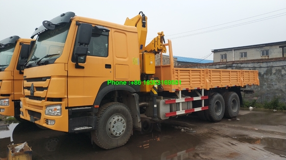 10T 6500mm Cargo Box Sinotruk Howo7 Truck Mounted Crane