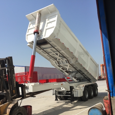 50 - 70T Sinotruk CIMC 45cbm Tipper Dump Truck Trailer For Bauxite Ore Loading