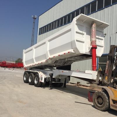 50 - 70T Sinotruk CIMC 45cbm Tipper Dump Truck Trailer For Bauxite Ore Loading