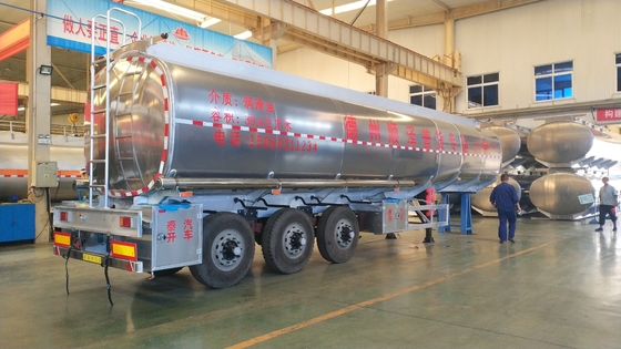 3 Axle Aluminium  White Color Heavy Duty Semi Trailers 45000L Oil Tank Trailer
