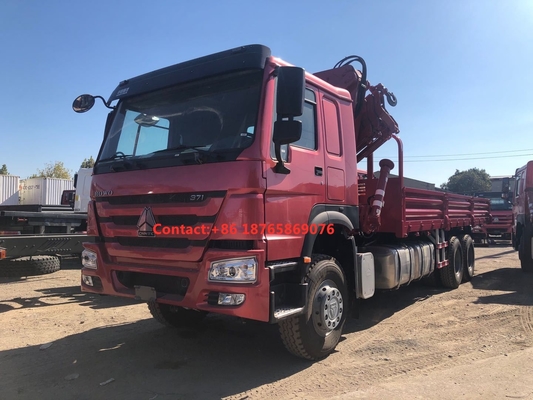 450hp 6*4 Heavy Cargo Truck 12T Telescoping Boom Mounted Crane