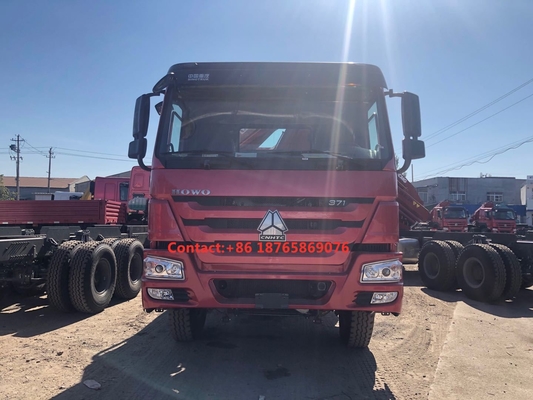 450hp 6*4 Heavy Cargo Truck 12T Telescoping Boom Mounted Crane