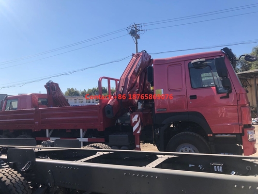 450hp 6*4 Heavy Cargo Truck 12T Telescoping Boom Mounted Crane