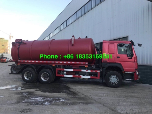 95km/H 17CBM 6x4 Sewage Suction Truck With Italy Pto Pump