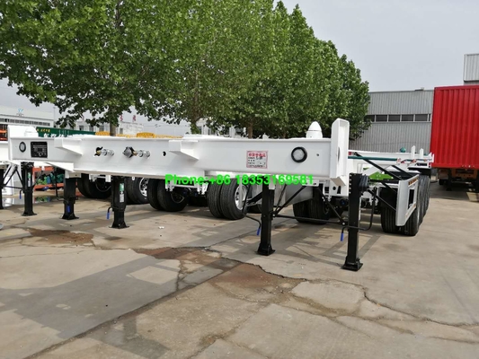 3 Axles Heavy Duty Semi Trailers 40ft Flatbed Trailer For Container Load