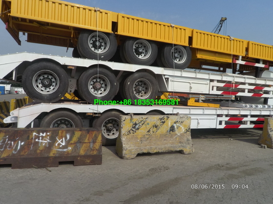 3 Axles Heavy Duty Semi Trailers 40ft Flatbed Trailer For Container Load