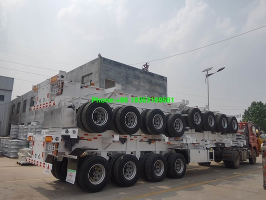 3 Axles Heavy Duty Semi Trailers 40ft Flatbed Trailer For Container Load
