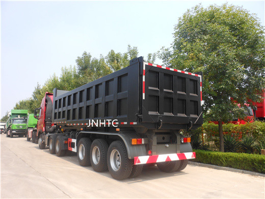 Hydraulic Tri Axle Rear Tipping Dump Trailer Truck With Hyva Hydraulic Cylinder
