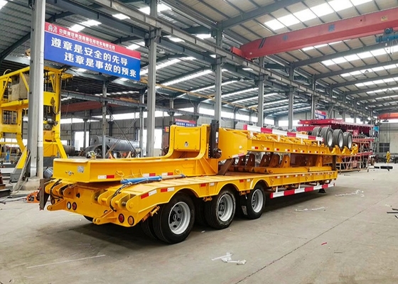3 Axles 50 Tons Low Bed Semi Trailer Cargo Digger Trailer Heavy equipment