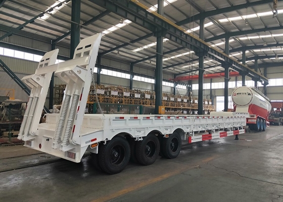 3 Axles 50 Tons Low Bed Semi Trailer Cargo Digger Trailer Heavy equipment