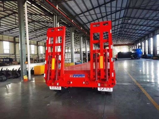 JNHTC 80 Ton Semi Low Deck Gooseneck Trailer 3 Axle For Transport Vehicles