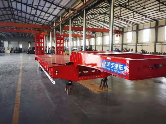 JNHTC 80 Ton Semi Low Deck Gooseneck Trailer 3 Axle For Transport Vehicles
