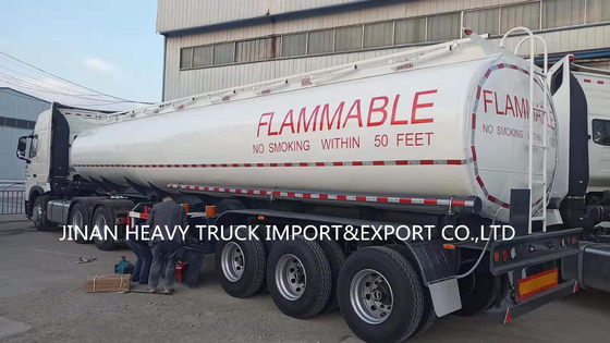 Tri Axles Aluminum Oil Fuel Tank Semi Trailer 6 Compartments