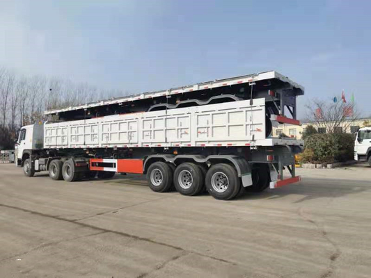 70 ton Sinotruk Heavy Duty Semi Trailers Side Dump Semi Trailer Vehicle
