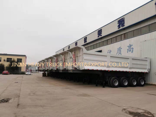 Four Axles 50 Tons 40cbm Self Tipping Dump Truck Rear Semi Tipper Trailer
