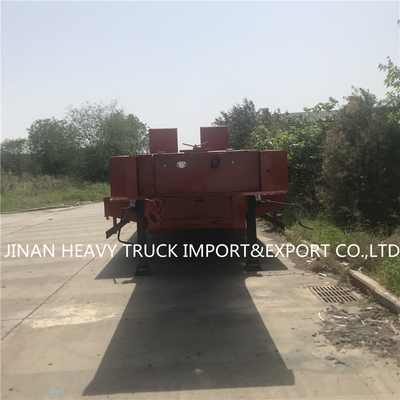 3 Axles Flatbed Semi Trailer Mounted Crane Transport Flatbed Gooseneck Trailer