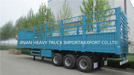 Fence Semi Trailer Livestock Carrier Truck With 3 Axles