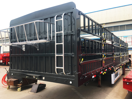 Fence Semi Trailer Livestock Carrier Truck With 3 Axles