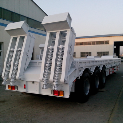 3 Axle 4 Axle 100 tons Low Bed Semi Trailer For Wheel Loder Excavator Transport