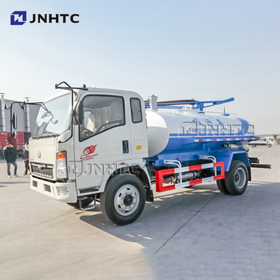 SINO HOWO 4x2 6 Tyres Small Vacuum Sewage Suction Truck 3000L 5000L 6000L