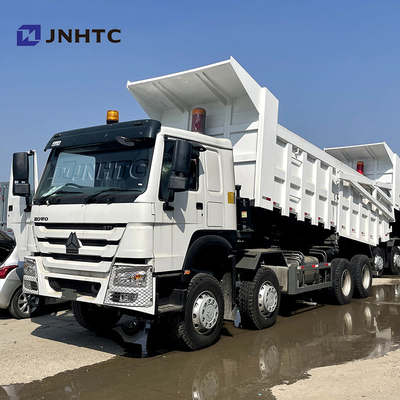 Front Lifting Heavy Duty Dump Truck 12 wheels With Rear Cover Sinotruk Howo