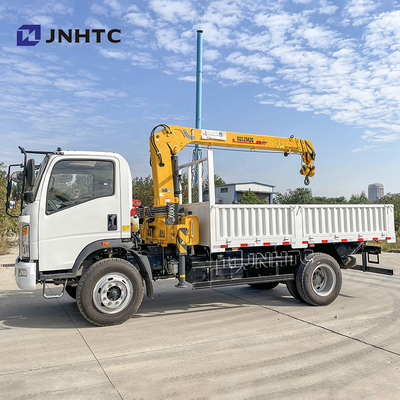 6 Ton Crane Truck 4x2 6wheels Truck With Straight Arm Crane HOWO Light Duty 3-8 Ton Cargo Truck