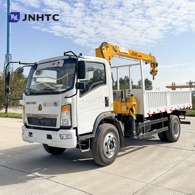 6 Ton Crane Truck 4x2 6wheels Truck With Straight Arm Crane HOWO Light Duty 3-8 Ton Cargo Truck