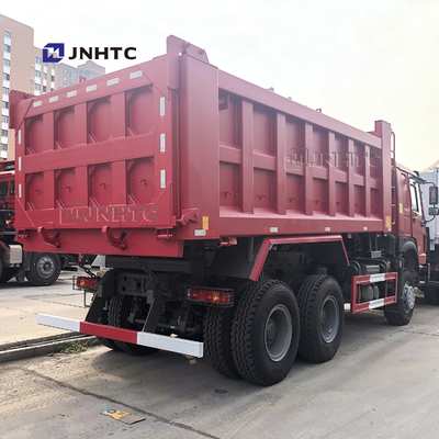 Red Color 336hp Sinotruk Howo Dump Truck With 10 Wheels And 18m3 Capacity