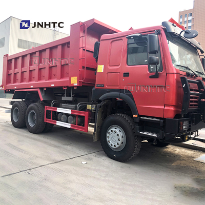 Red Color 336hp Sinotruk Howo Dump Truck With 10 Wheels And 18m3 Capacity