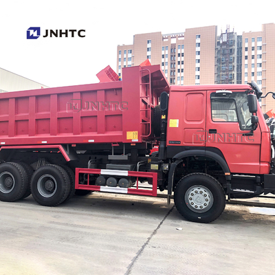 Red Color 336hp Sinotruk Howo Dump Truck With 10 Wheels And 18m3 Capacity