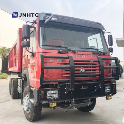Red Color 336hp Sinotruk Howo Dump Truck With 10 Wheels And 18m3 Capacity