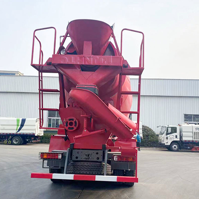 10 Wheels SINOTRUK HOWO Concrete Mixing Truck 6x4 Red