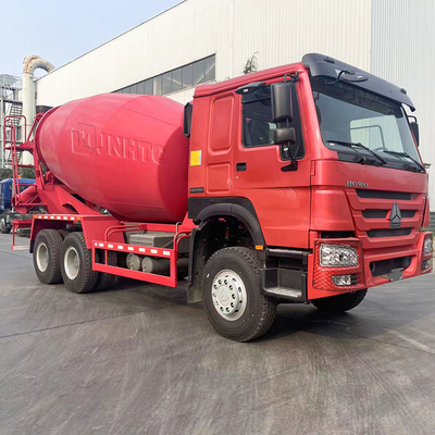 10 Wheels SINOTRUK HOWO Concrete Mixing Truck 6x4 Red
